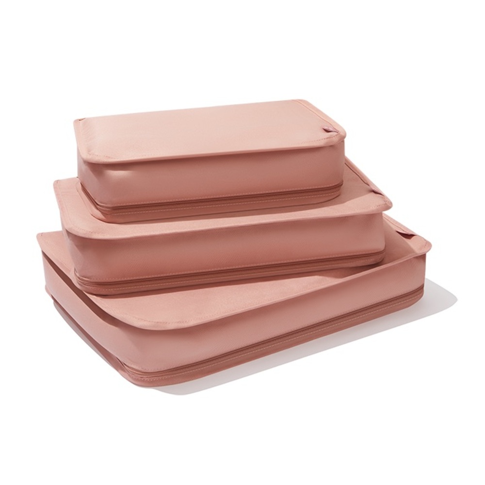 Hanky Panky Set of 3 Packing Cubes in Mauve Pink Luggage Organizer